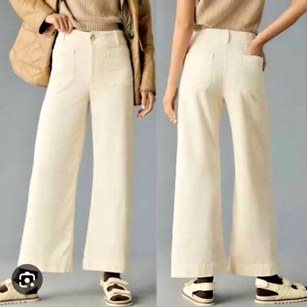 Women's Cream Wide-Leg Pants